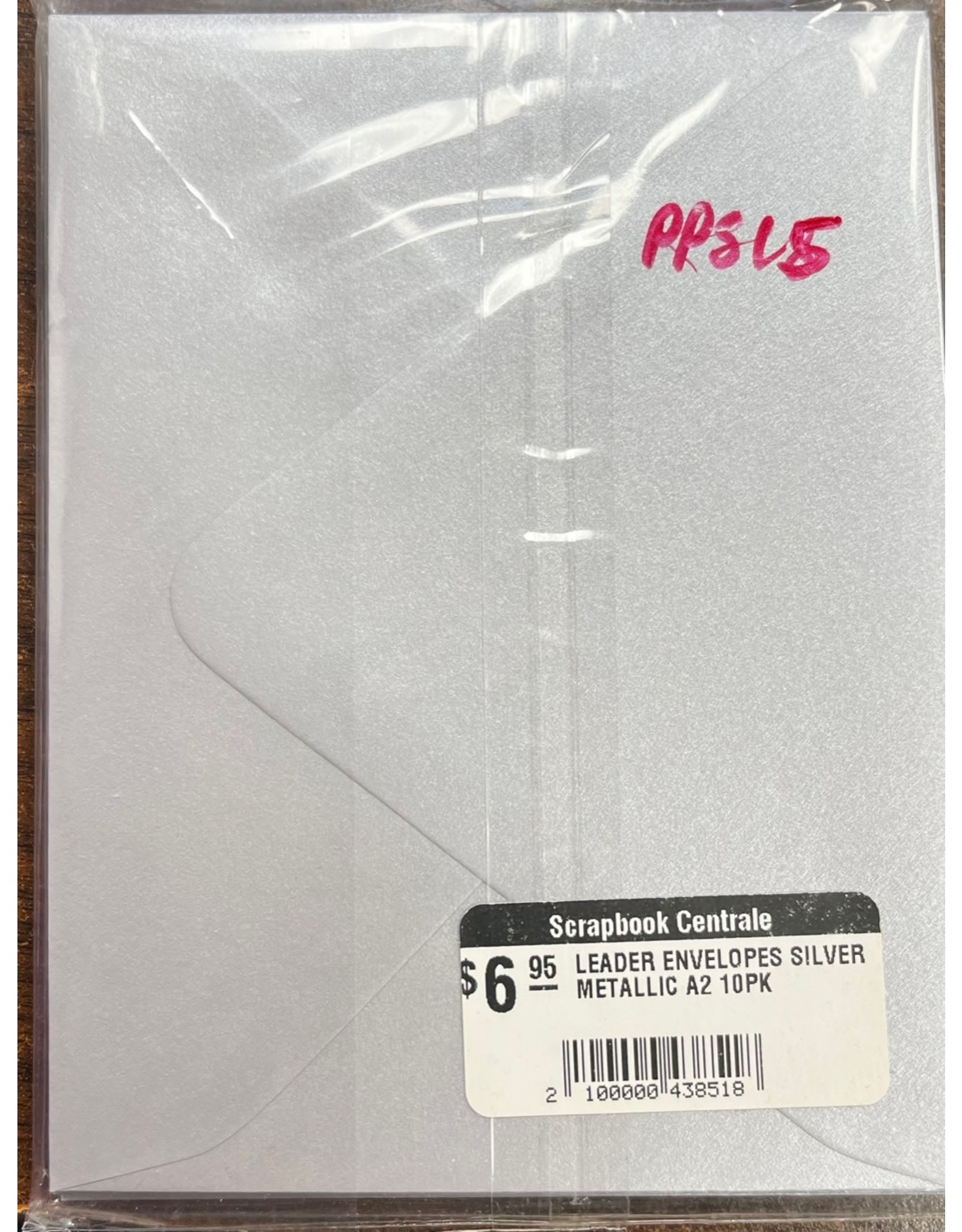 LEADER PAPER PRODUCTS LEADER ENVELOPES SILVER METALLIC A2 10PK