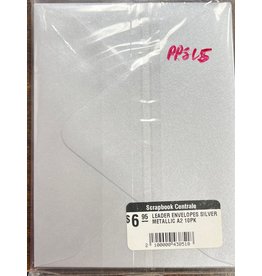 PAPER PIECES LEADER ENVELOPES SILVER METALLIC A2 10PK