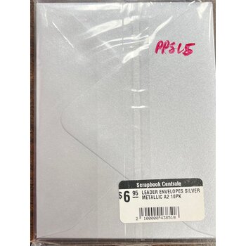 LEADER ENVELOPES SILVER METALLIC A2 10PK