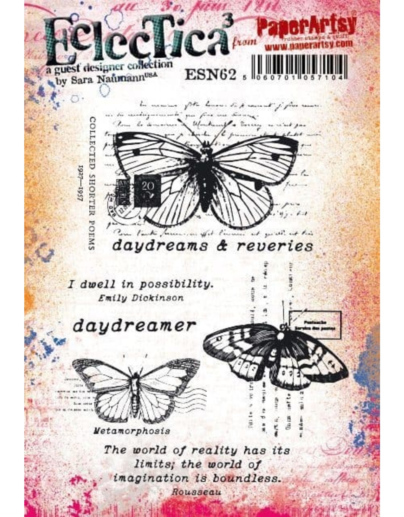 PAPER ARTSY PAPER ARTSY ECLECTICA SARA NAUMANN ESN62 CLING STAMP SET