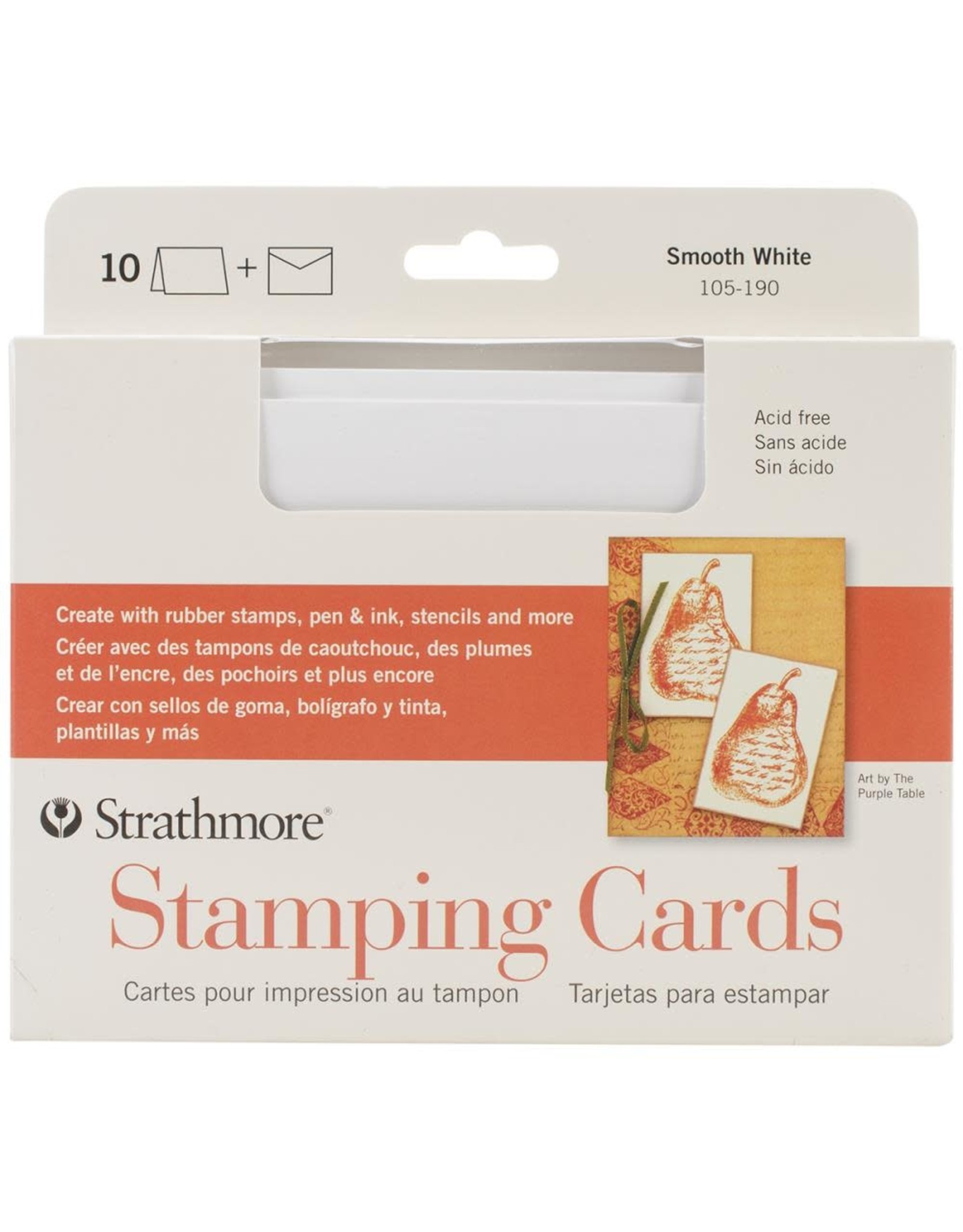 STRATHMORE STRATHMORE SMOOTH WHITE STAMPING CARDS & ENVELOPES 10/PK