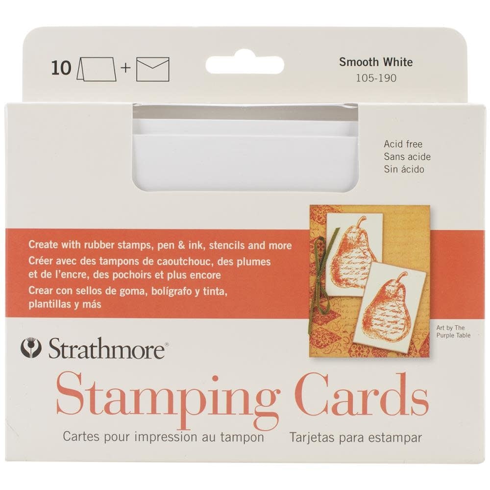 STRATHMORE STRATHMORE SMOOTH WHITE STAMPING CARDS & ENVELOPES 10/PK