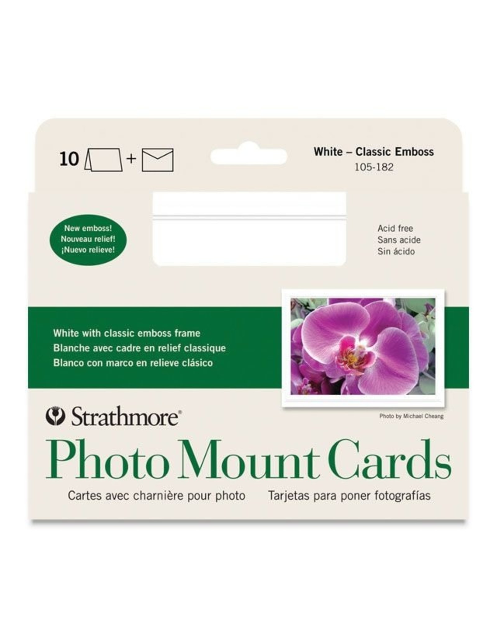 STRATHMORE STRATHMORE PHOTO MOUNT CARDS WHITE WITH CLASSIC EMBOSS CARDS & ENVELOPES 10/PK