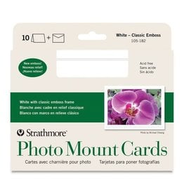 STRATHMORE STRATHMORE PHOTO MOUNT CARDS WHITE WITH CLASSIC EMBOSS CARDS & ENVELOPES 10/PK