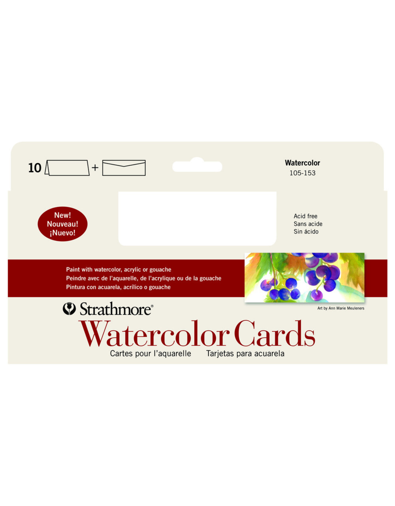 STRATHMORE STRATHMORE WATERCOLOR CARDS & ENVELOPES 10/PK