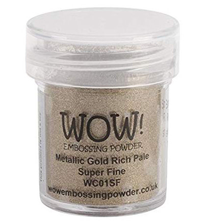 WOW! WOW! METALLIC GOLD RICH PALE SUPER FINE EMBOSSING POWDER 0.5OZ