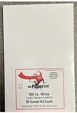 PAPER CUT THE PAPER CUT 25 SCORED A-2 WHITE COUGAR OPAQUE 100lb GREETING CARDS 4.25X5.5 FOLDED