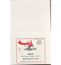 PAPER CUT THE PAPER CUT 25 SCORED A-2 WHITE COUGAR OPAQUE 80lb GREETING CARDS 4.25x5.5 FOLDED