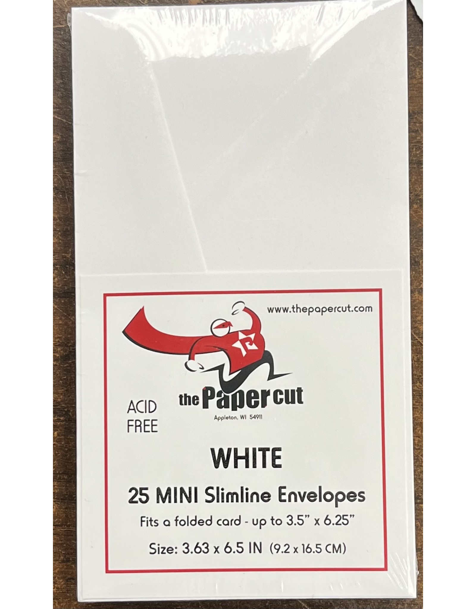 PAPER CUT THE PAPER CUT 25 MINI WHITE SLIMLINE ENVELOPES 3.5x6.25