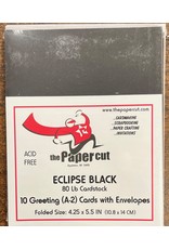 PAPER CUT THE PAPER CUT 10 GREETING (A-2) ECLIPSE BLACK 80 lb CARDS WITH ENVELOPES 4.25x5.5 FOLDED