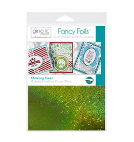 THERMOWEB GINA K GLITTERING GREEN 6X8 FANCY FOILS 12 SHEETS