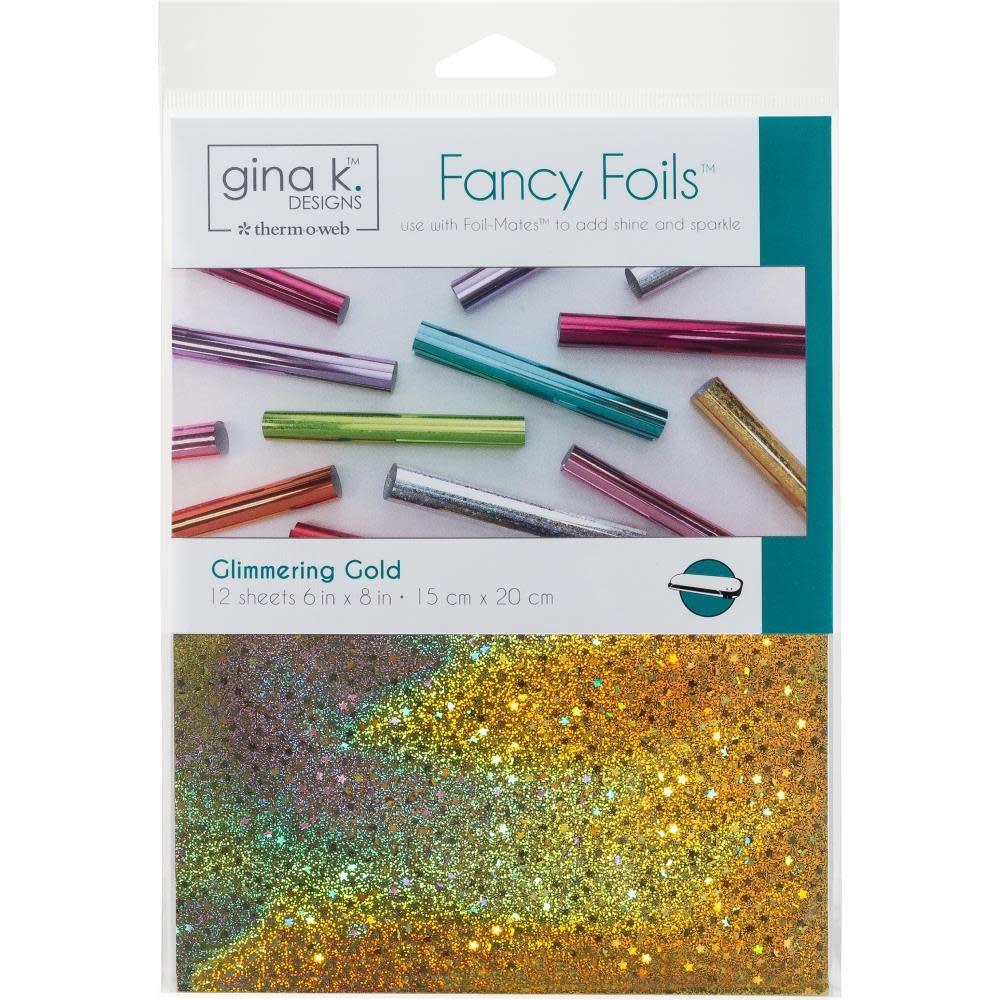 THERMOWEB GINA K GLIMMERING GOLD 6X8 FANCY FOILS 12 SHEETS
