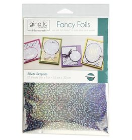 THERMOWEB GINA K SILVER SEQUINS 6X8 FANCY FOIL 12 SHEETS