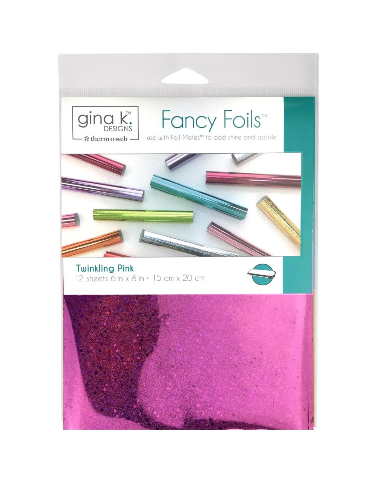 THERMOWEB GINA K TWINKLING PINK 6X8 FANCY FOILS 12 SHEETS