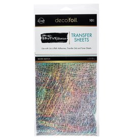 THERMOWEB ICRAFT BRUTUS MONROE DECO FOIL SILVER SKETCH TRANSFER SHEETS 6x12 10 SHEETS