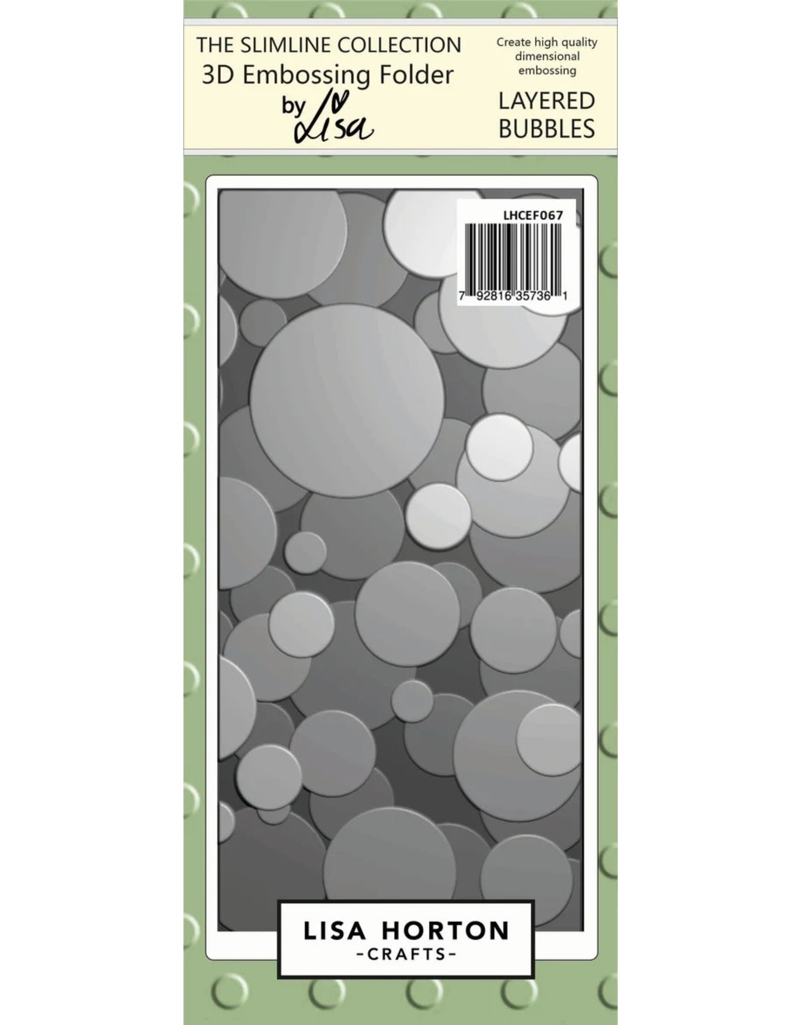 LISA HORTON CRAFTS LAYERED BUBBLES SLIMLINE 3D EMBOSSING FOLDER