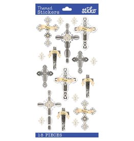 AMERICAN CRAFTS AMERICAN CRAFTS STICKOINSPIRATIONAL WORDS & CROSSES STICKERS