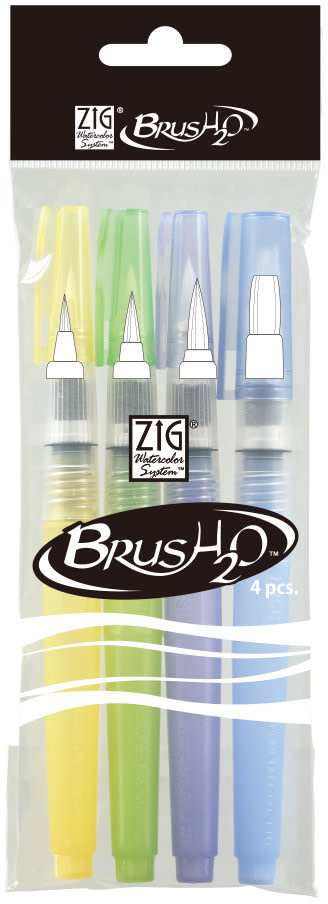 KURETAKE ZIG WATERCOLOR SYSTEM BRUSH20 ASSORTED SET 4/PK