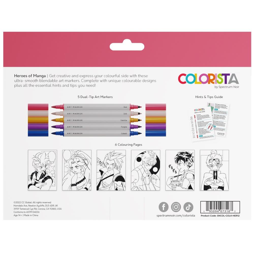 SPECTRUM NOIR COLORISTA HEROES OF MANGA COLOURING KIT