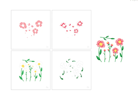 LDRS CREATIVE LDRS CREATIVE FLOWER DOODLES LAYERING 6x6 STENCIL SET 4/PK