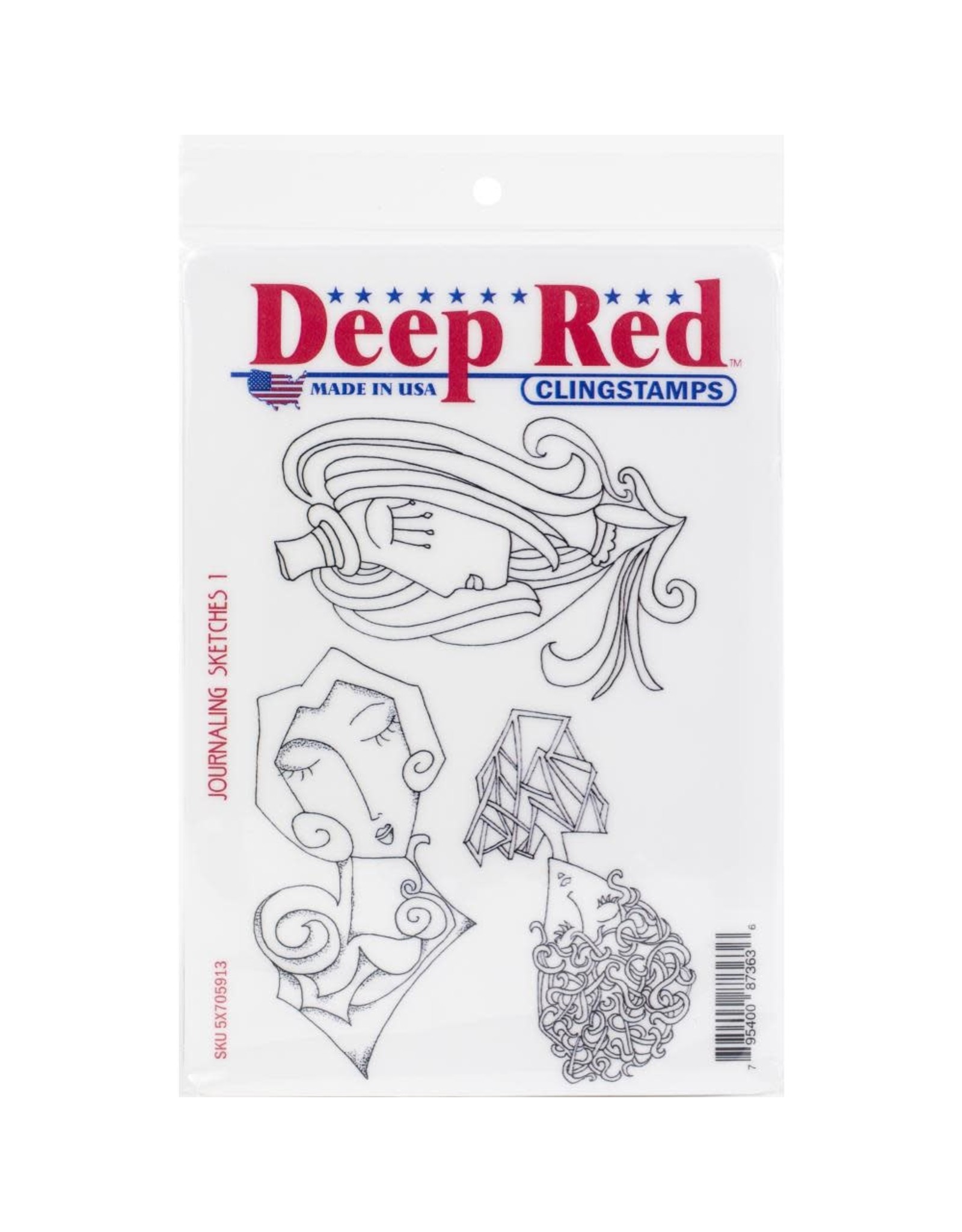 DEEP RED DEEP RED JOURNALING SKETCHES 1  CLING STAMP
