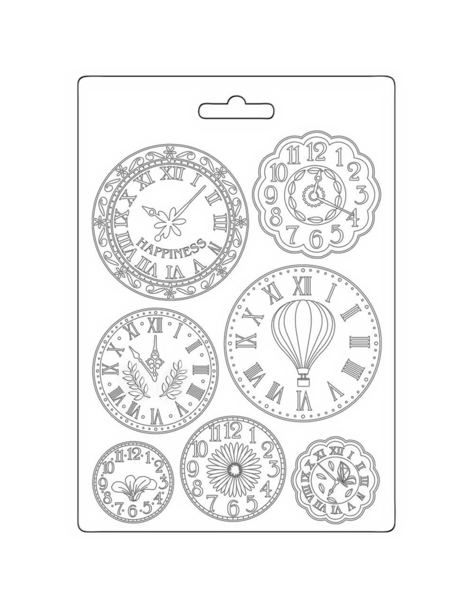 STAMPERIA STAMPERIA VICKY PAPAIOANNOU CREATE HAPPINESS WELCOME HOME CLOCKS A5 TEXTURE SOFT MAXI MOULD