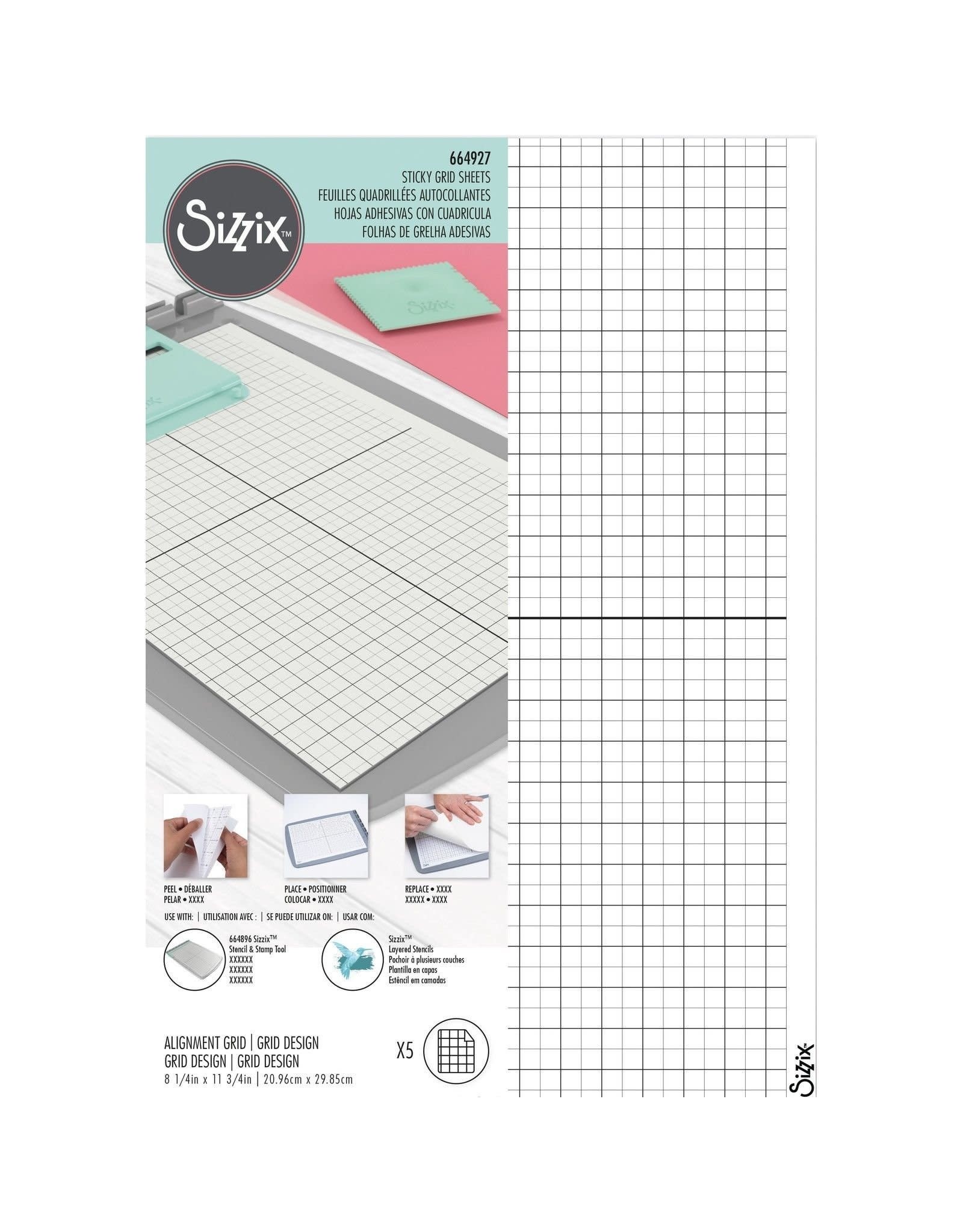 SIZZIX SIZZIX 8.5x11 STICKY GRID SHEETS 5/PK