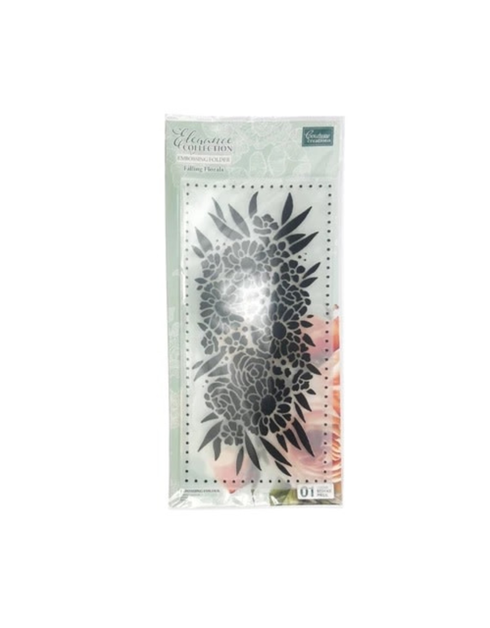 COUTURE CREATIONS COUTURE CREATIONS ELEGANCE COLLECTION FALLING FLORALS EMBOSSING FOLDER