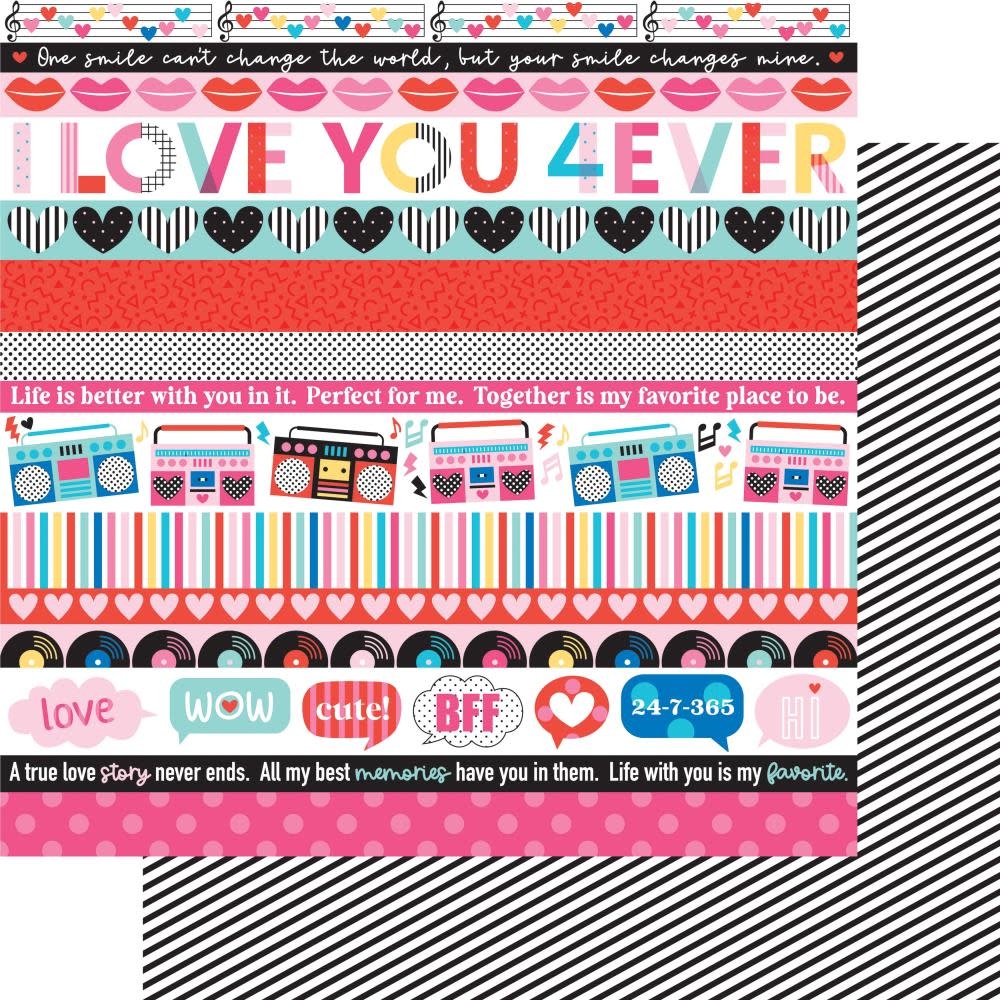 BELLA BLVD OUR LOVE SONG BORDERS 12x12 CARDSTOCK