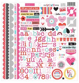 BELLA BLVD BELLA BLVD OUR LOVE SONG DOOHICKEY 12x12 CARDSTOCK STICKERS
