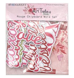 49 AND MARKET 49 AND MARKET ARTOPTIONS ROUGE CHIPBOARD WORD SET 51 PIECES