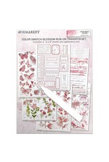 49 AND MARKET 49 AND MARKET COLOR SWATCH BLOSSOM 6x8 RUB-ON TRANSFER SET 6/PK