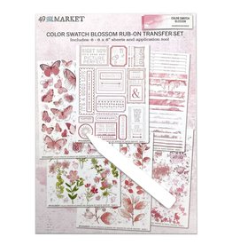 49 AND MARKET 49 AND MARKET COLOR SWATCH BLOSSOM 6x8 RUB-ON TRANSFER SET 6/PK