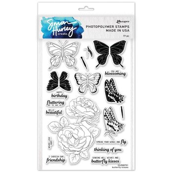 RANGER RANGER SIMON HURLEY CREATE BUTTERFLY KISSES 6x9 CLEAR STAMP SET