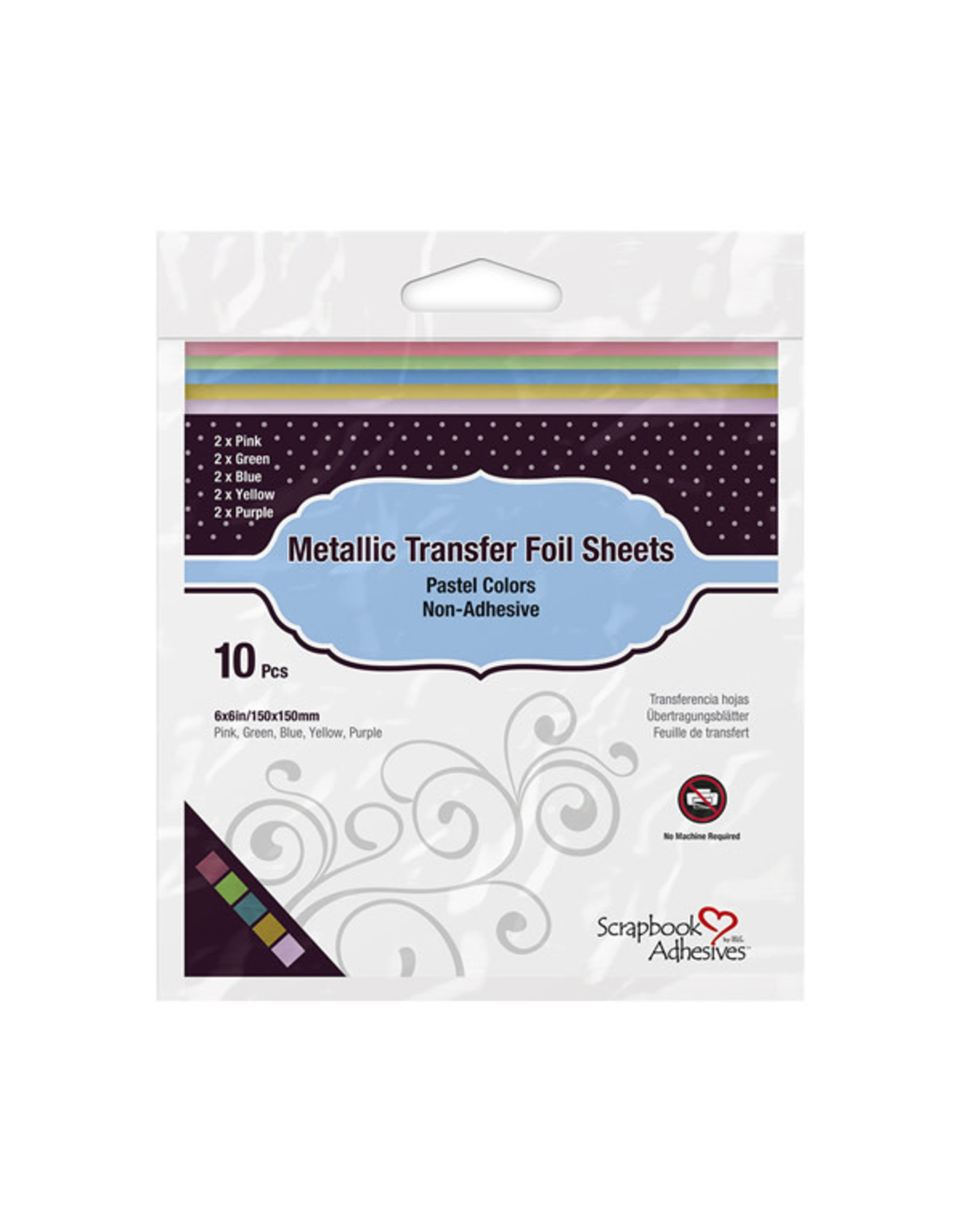 3L SCRAPBOOK ADHESIVES PASTEL COLORS METALLIC FOIL SHEETS