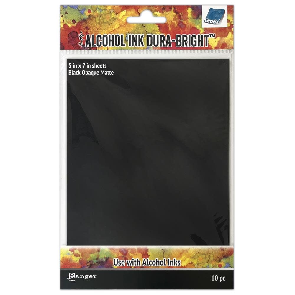 RANGER TIM HOLTZ ALCOHOL INK DURA-BRIGHT BLACK OPAQUE MATTE 5x7 SYNTHETIC SHEETS