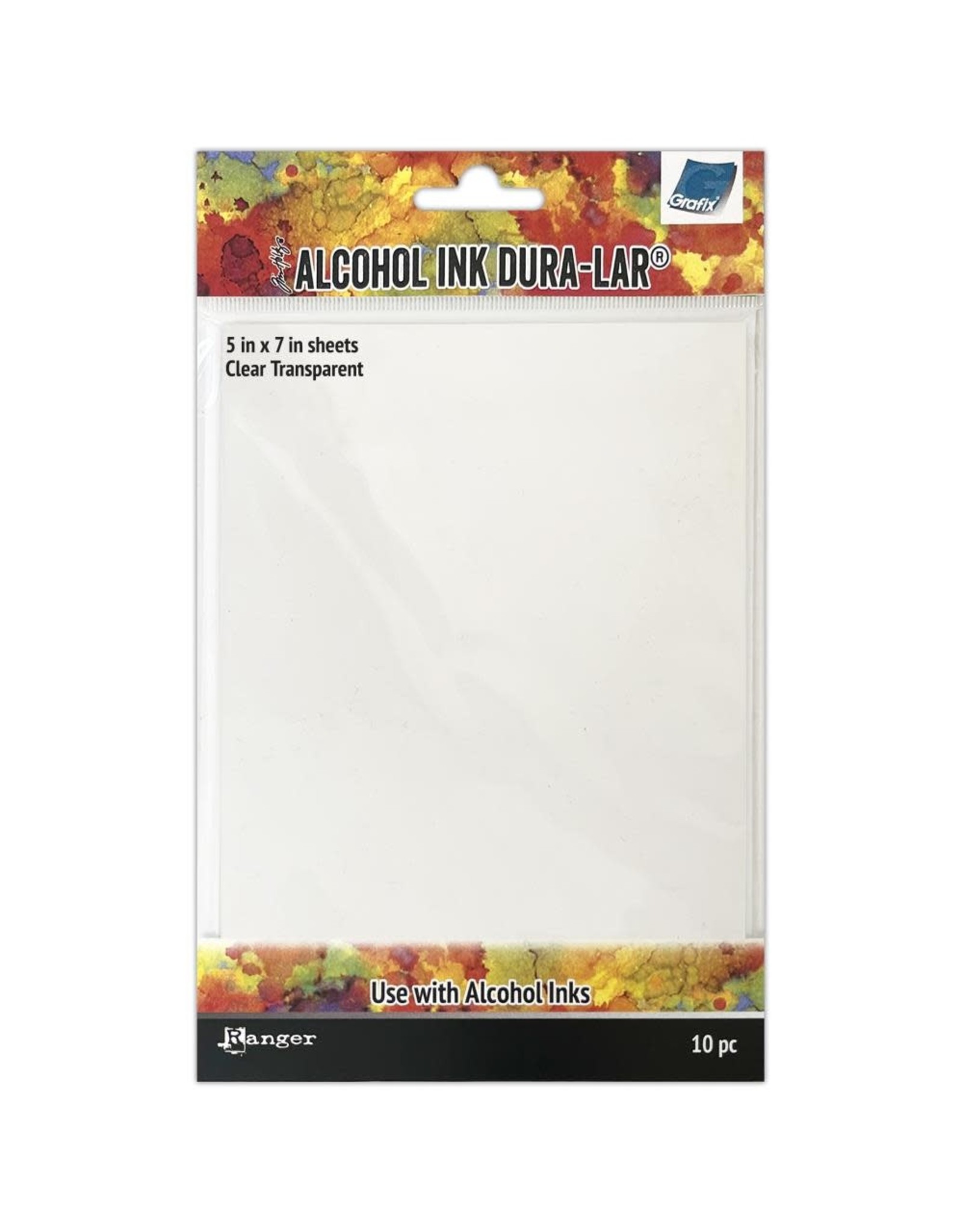 RANGER TIM HOLTZ ALCOHOL INK DURA-LAR CLEAR TRANSPARENT 5x7 SYNTHETIC SHEETS