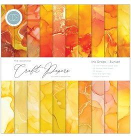 CRAFT CONSORTIUM CRAFT CONSORTIUM INK DROPS - SUNSET PAPER PAD 12X12 30 SHEETS