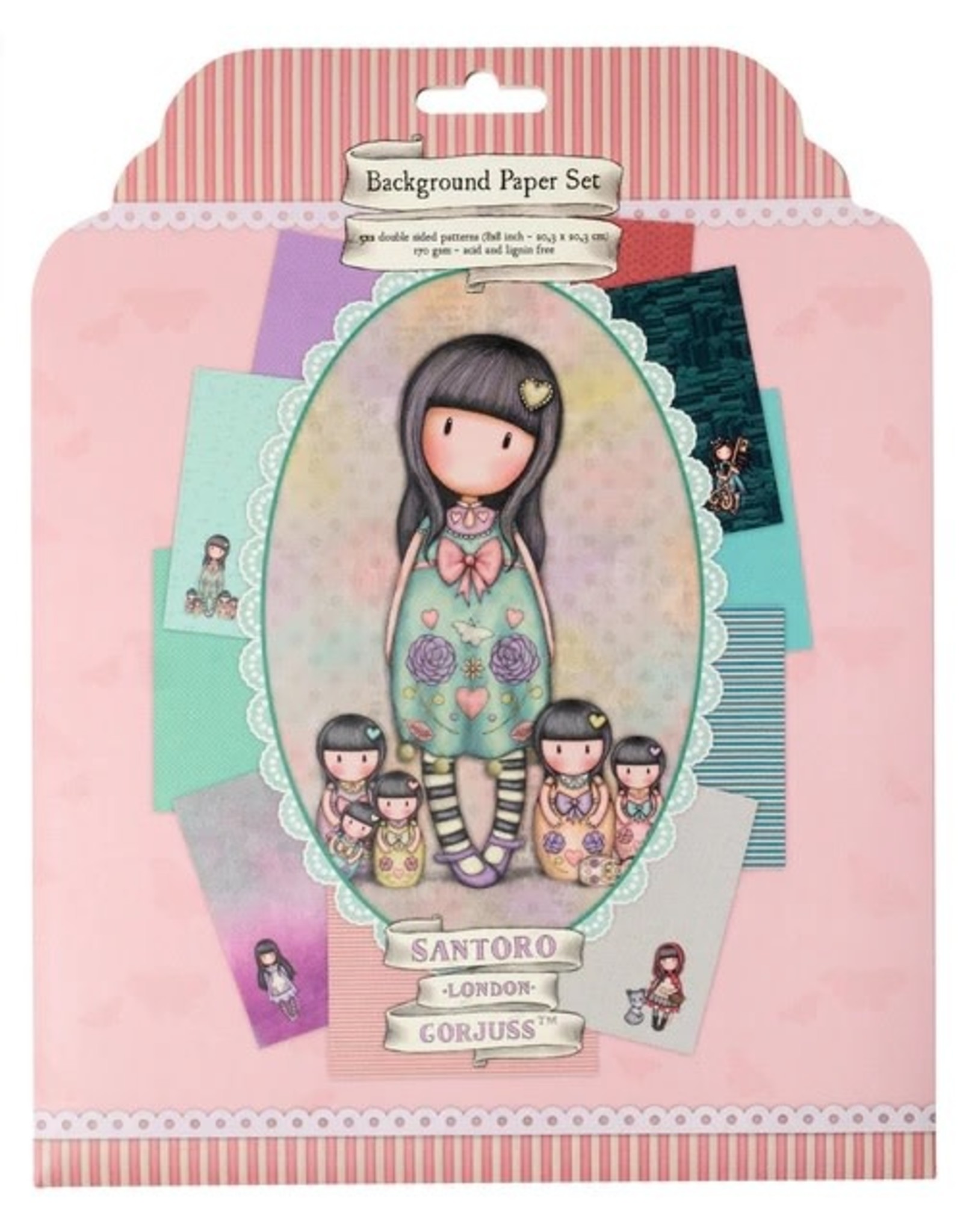 SANTORO'S GORJUSS 8x8 BACKGROUND PAPER SET Scrapbook Centrale