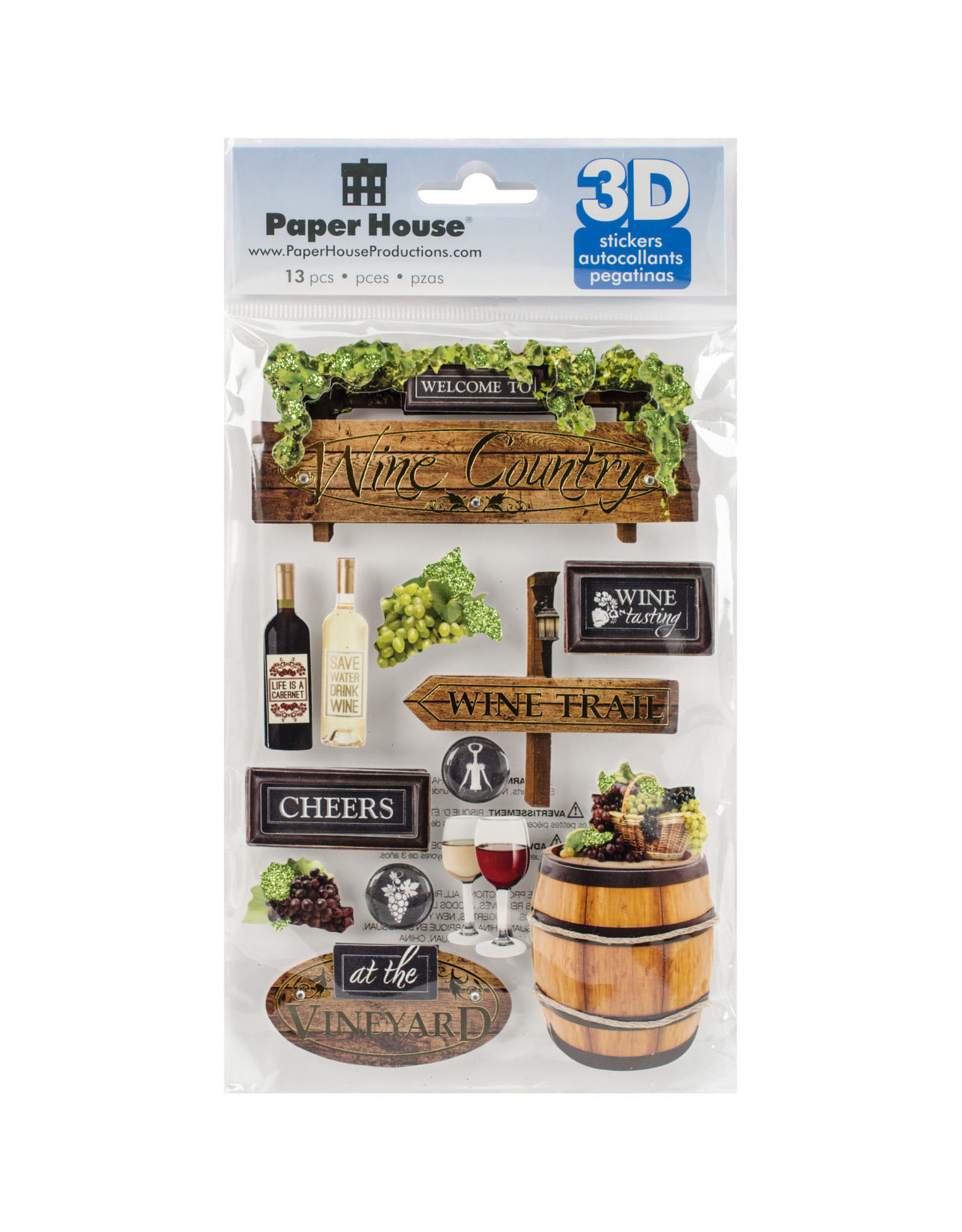 PAPER HOUSE PRODUCTIONS PAPER HOUSE WINE COUNTRY 3D STICKERS