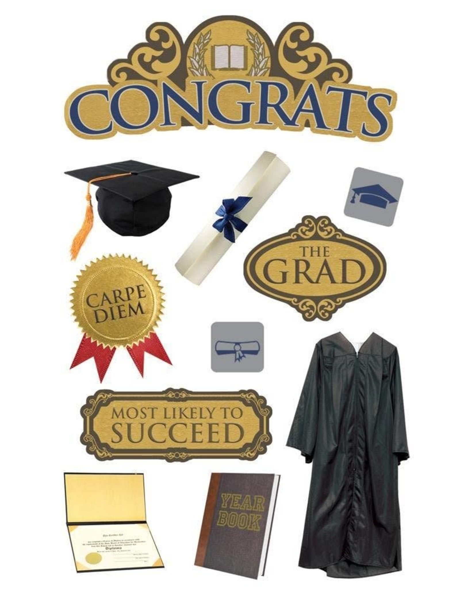 PAPER HOUSE PRODUCTIONS PAPER HOUSE CONGRATS 3D STICKERS