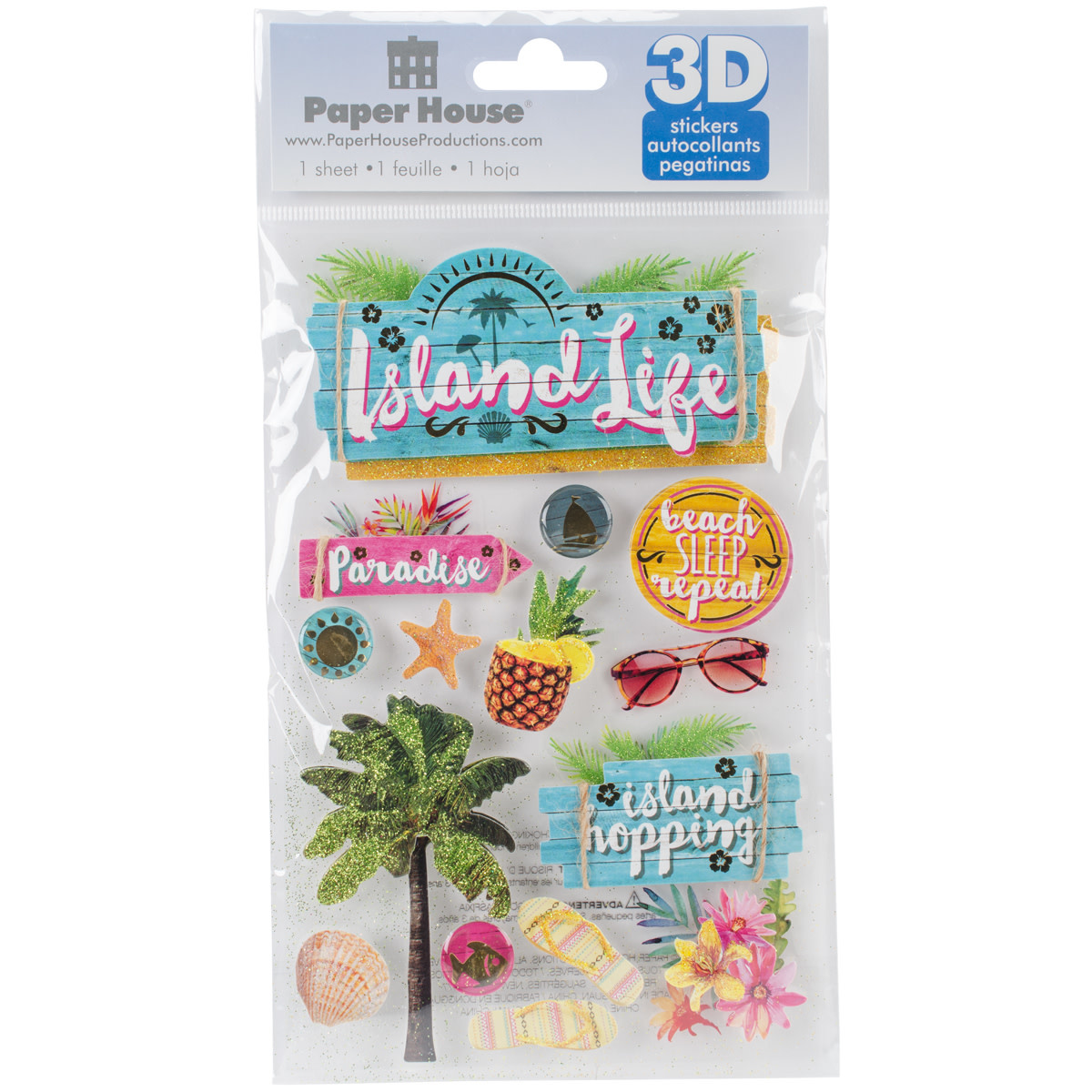 PAPER HOUSE PRODUCTIONS PAPER HOUSE ISLAND LIFE 3D STICKERS
