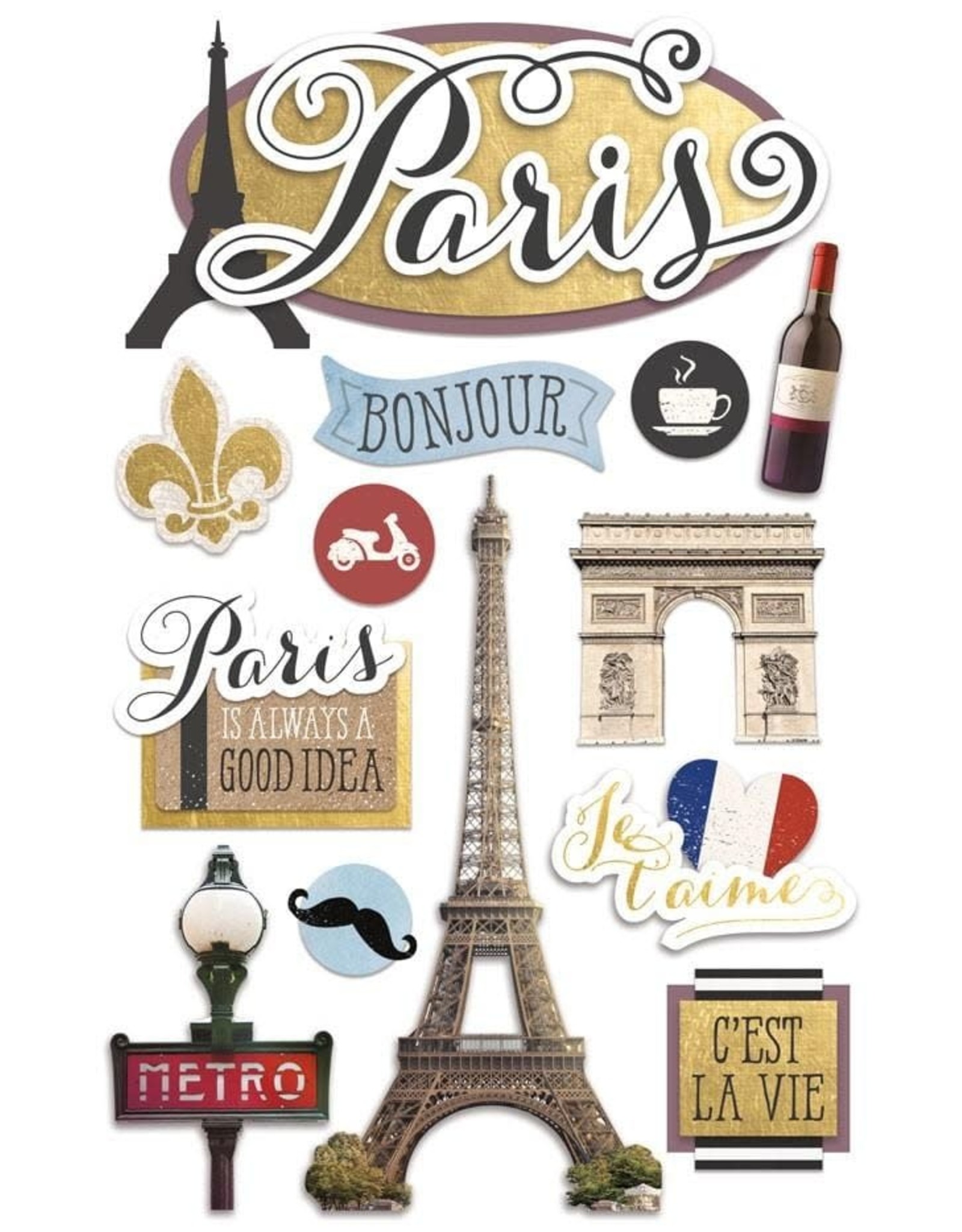 PAPER HOUSE PRODUCTIONS PAPER HOUSE DISCOVER PARIS 3D STICKERS