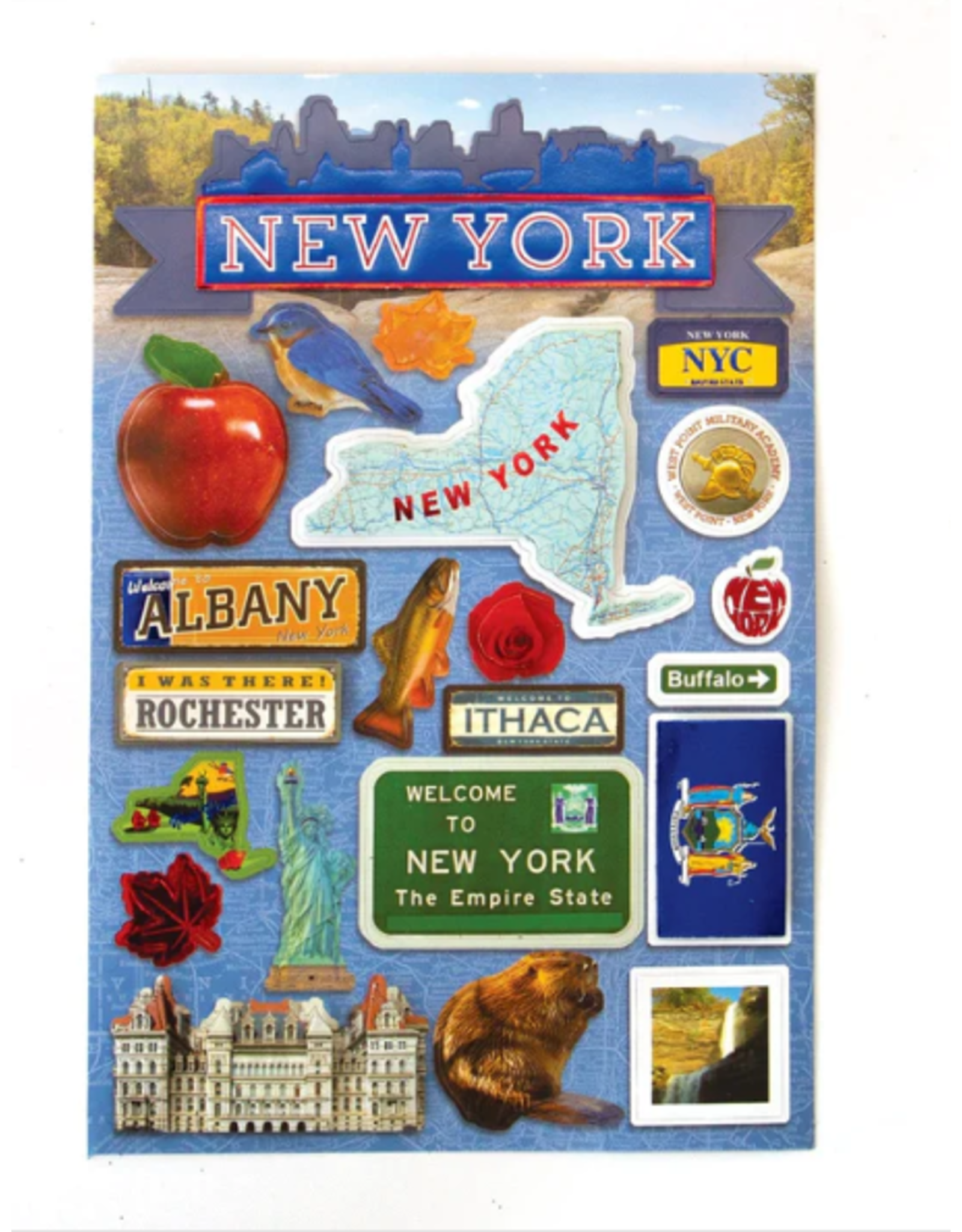 PAPER HOUSE PRODUCTIONS PAPER HOUSE DESTINATIONS NEW YORK STATE 3D STICKERS