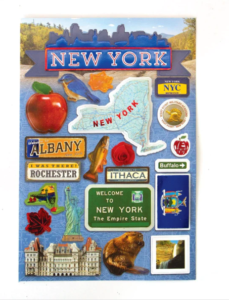 PAPER HOUSE PRODUCTIONS PAPER HOUSE DESTINATIONS NEW YORK STATE 3D STICKERS