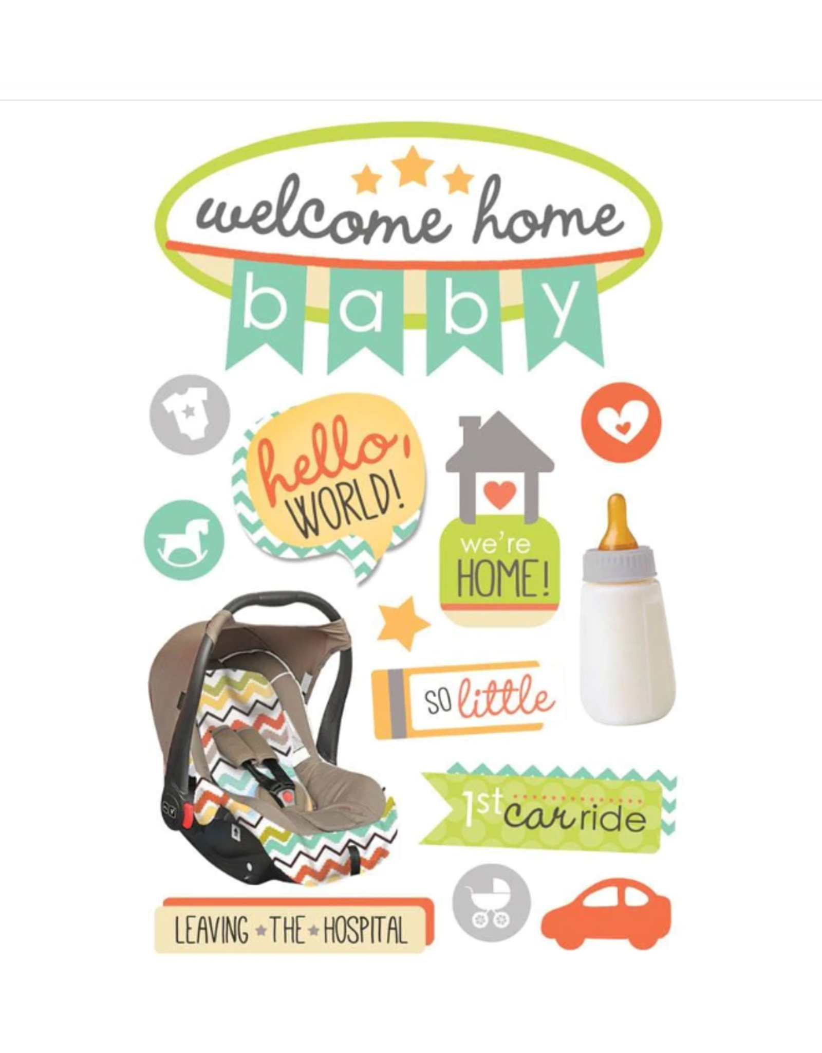 PAPER HOUSE PRODUCTIONS PAPER HOUSE WELCOME HOME BABY 3D STICKERS