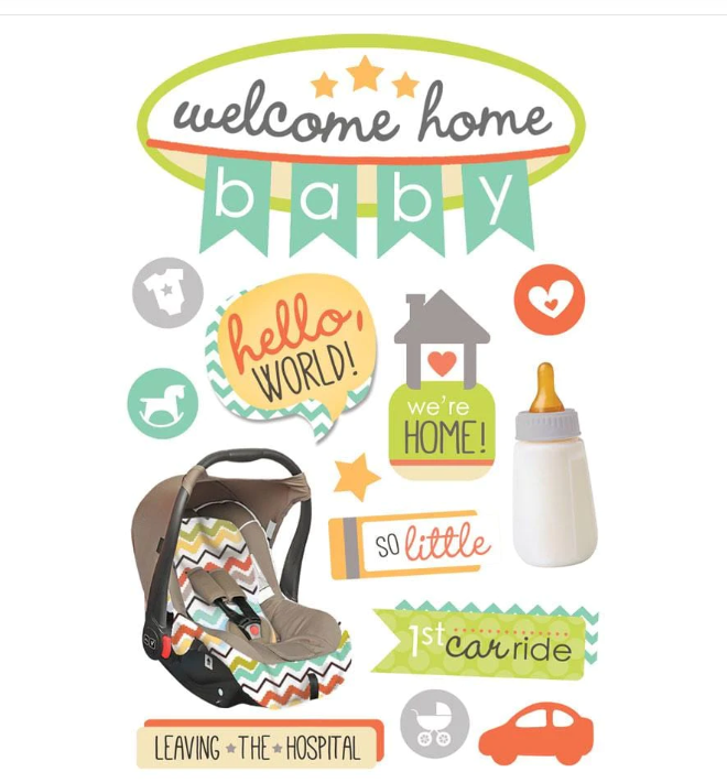 PAPER HOUSE PRODUCTIONS PAPER HOUSE WELCOME HOME BABY 3D STICKERS