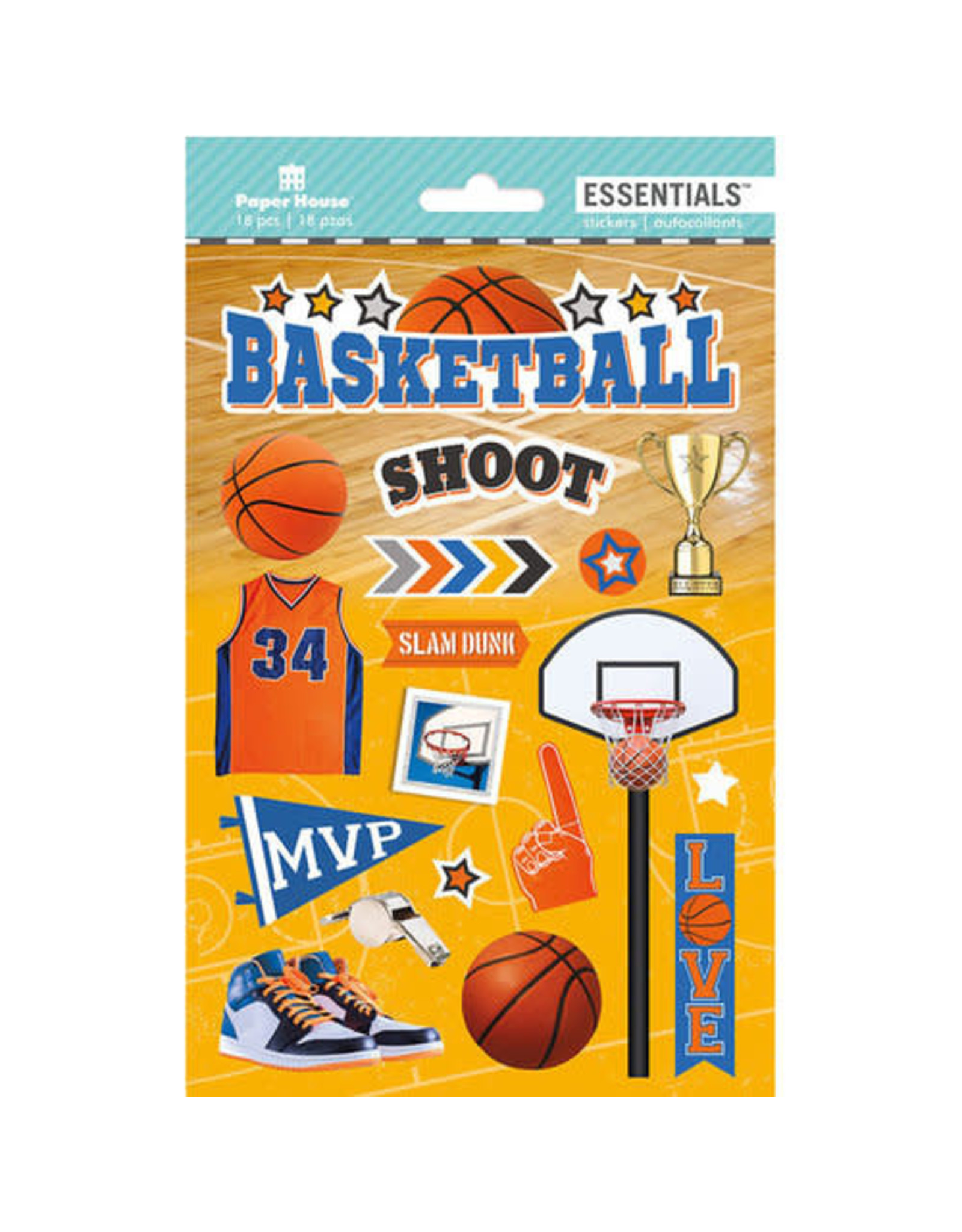 PAPER HOUSE PRODUCTIONS PAPER HOUSE BASKETBALL ESSENTIALS 3D STICKERS