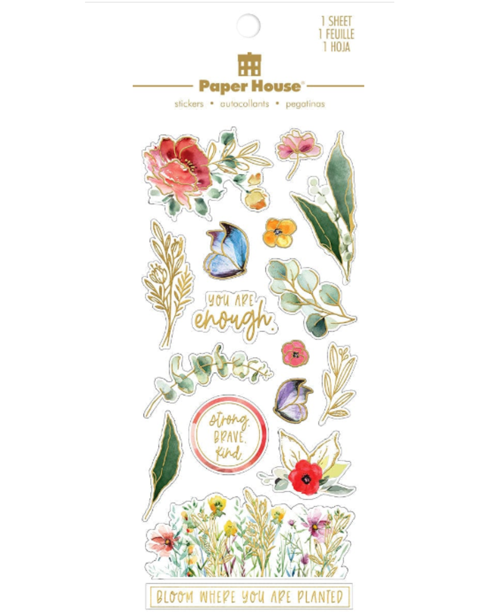 PAPER HOUSE PRODUCTIONS PAPER HOUSE GREEN LEAVES FOIL STICKERS