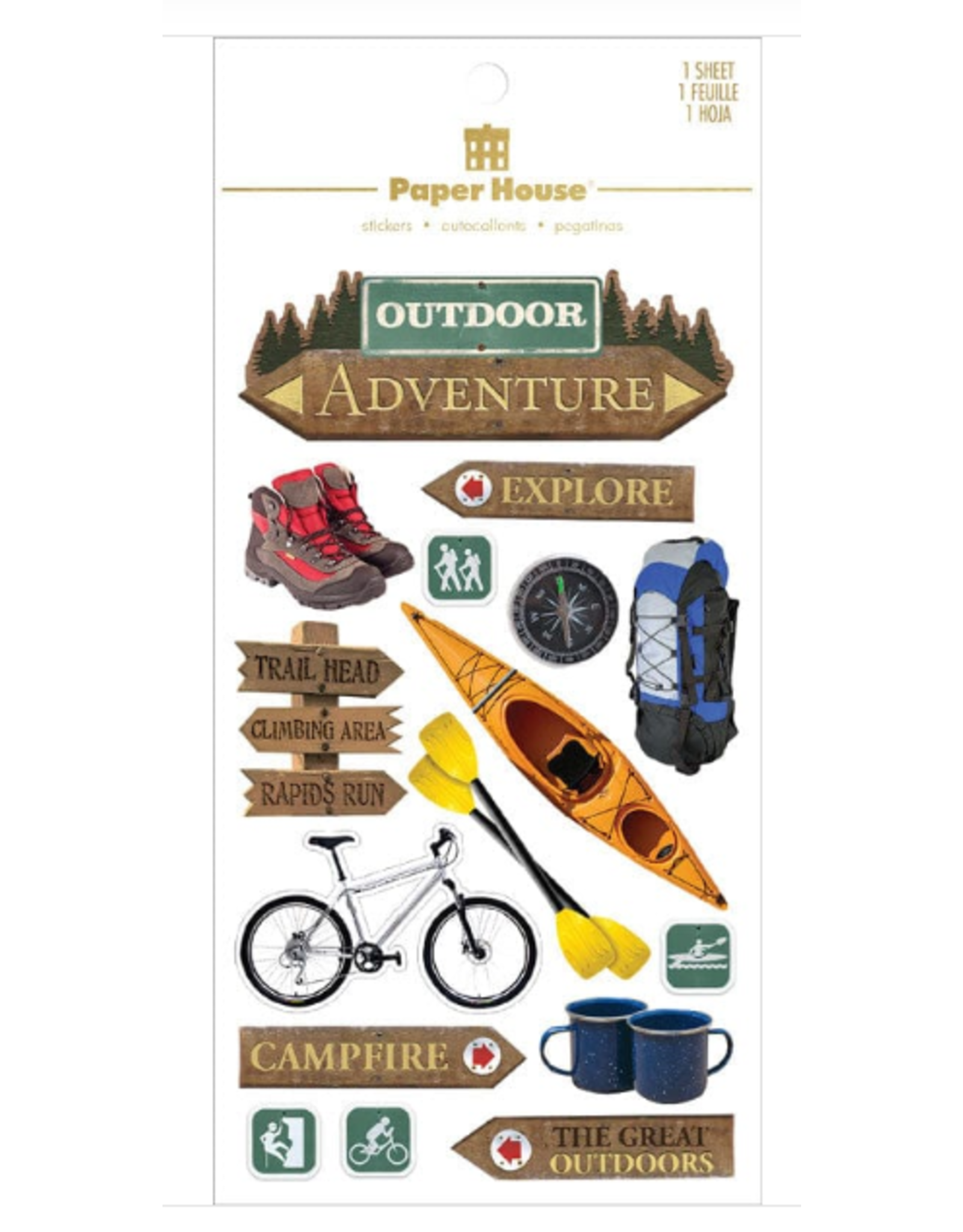 PAPER HOUSE PRODUCTIONS PAPER HOUSE OUTDOOR ADVENTURE 3D STICKERS